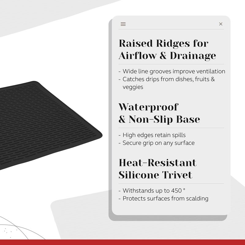 PARNOO Silicone Stove Top Cover for Electric Stove – Heat‑Resistant Glass Top Stove Protector Mat – Universal Flat Top Stove Cover, Black 28” x 20” - Image 3
